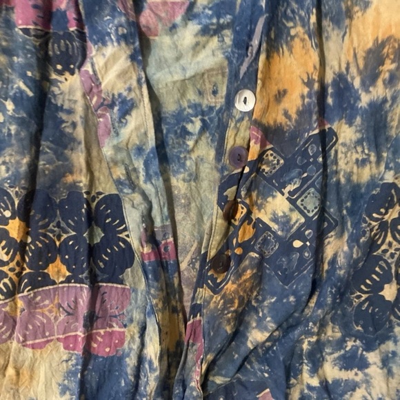 Womens Small Button Front Vest Boho Hand Made Festival Hippie Rainbow Las Manos - Picture 2 of 6